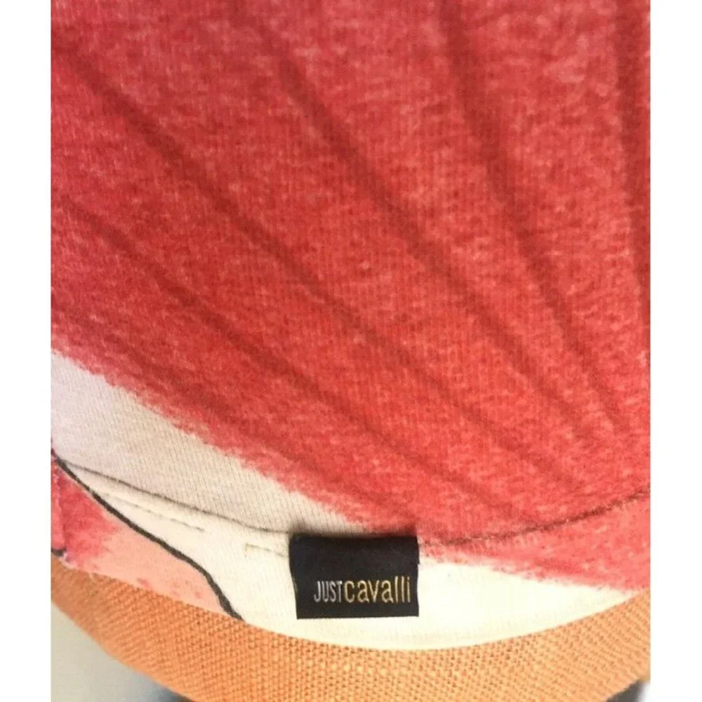 Just Cavalli Women's Tank Top Sleeveless White Red Black Size M 100% Authentic - Picture 4 of 9